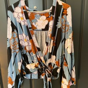 Free People, deep V blouse.